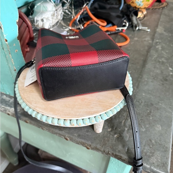 Coach Mini Red & Black Buffalo Check Crossbody - Picture 5 of 5